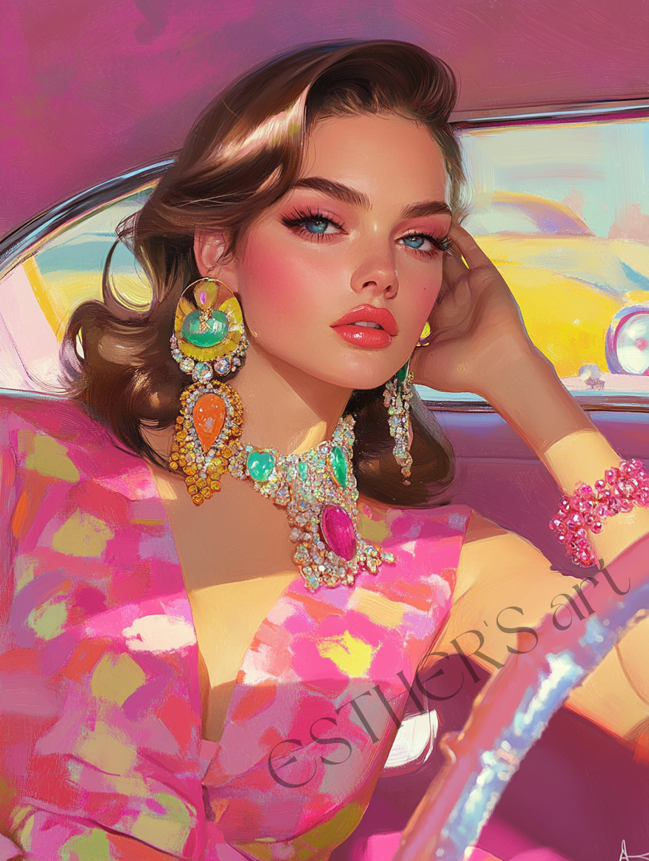 Vintage Glam Fashion Girl