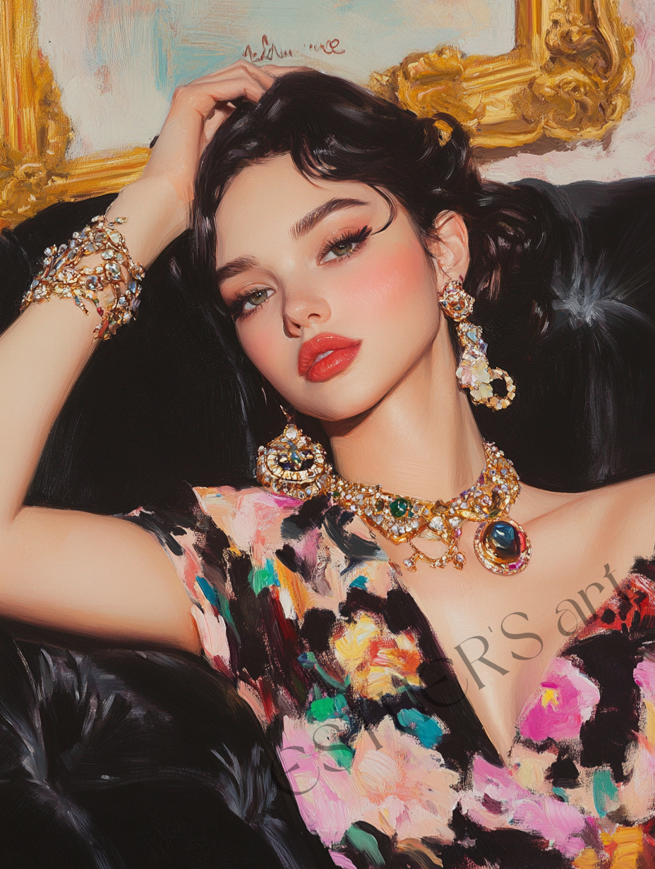 Floral Baroque Fashion Girl