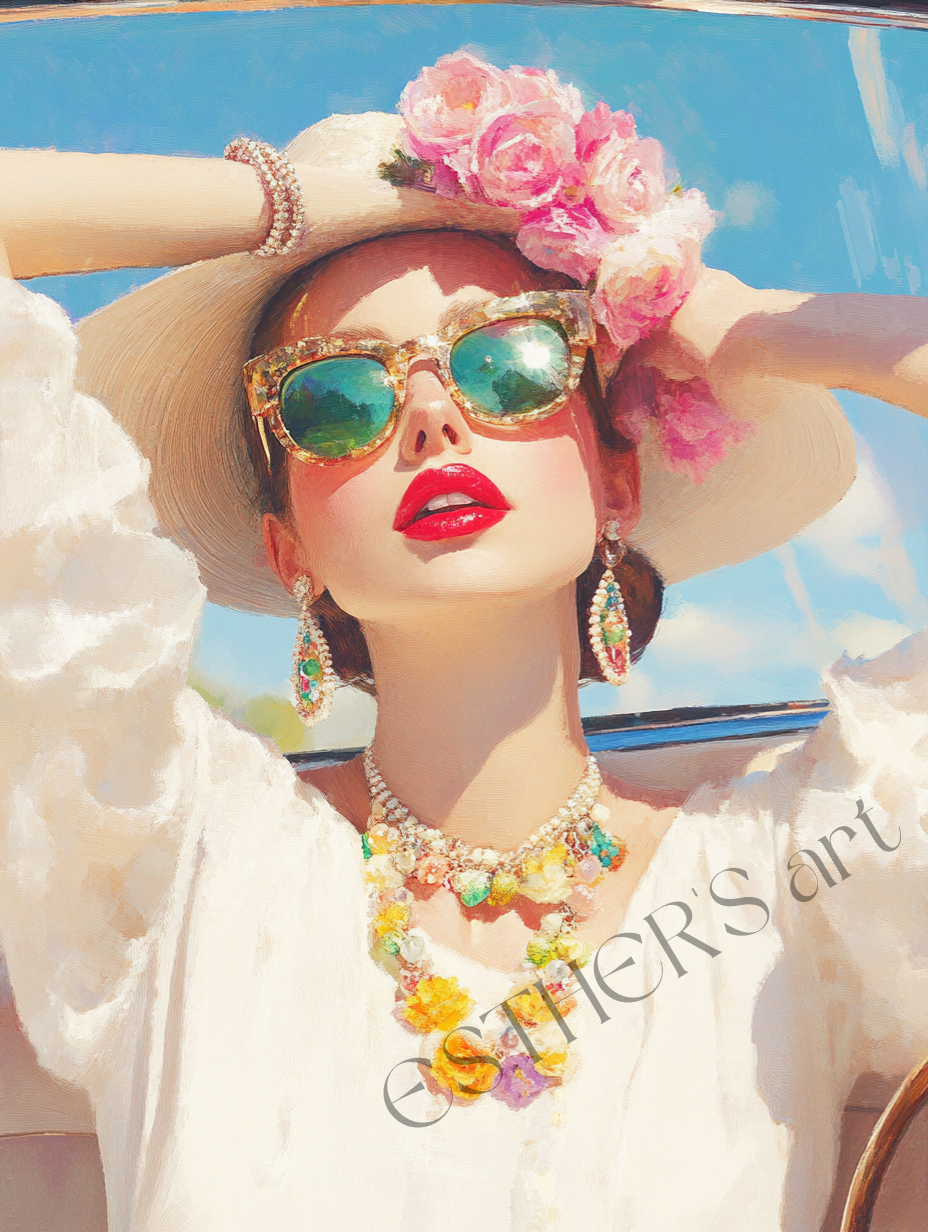 Vintage Glam Fashion Girl