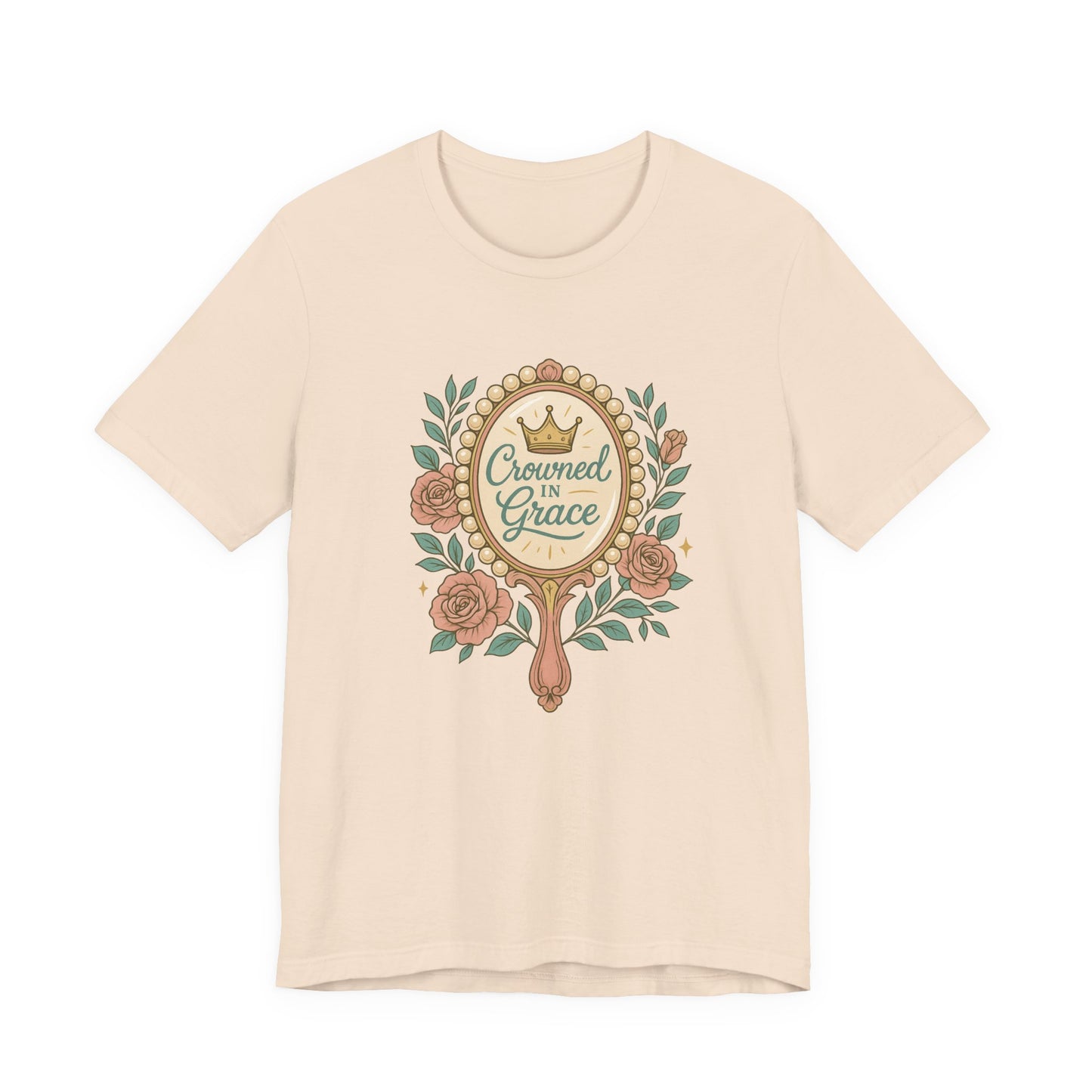 Crowned in Grace Tee, Inspirational T-Shirt, Gift for Her, Motivational Short Sleeve, Perfect for Celebrations