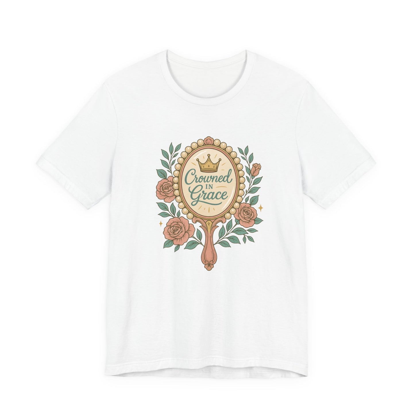 Crowned in Grace Tee, Inspirational T-Shirt, Gift for Her, Motivational Short Sleeve, Perfect for Celebrations