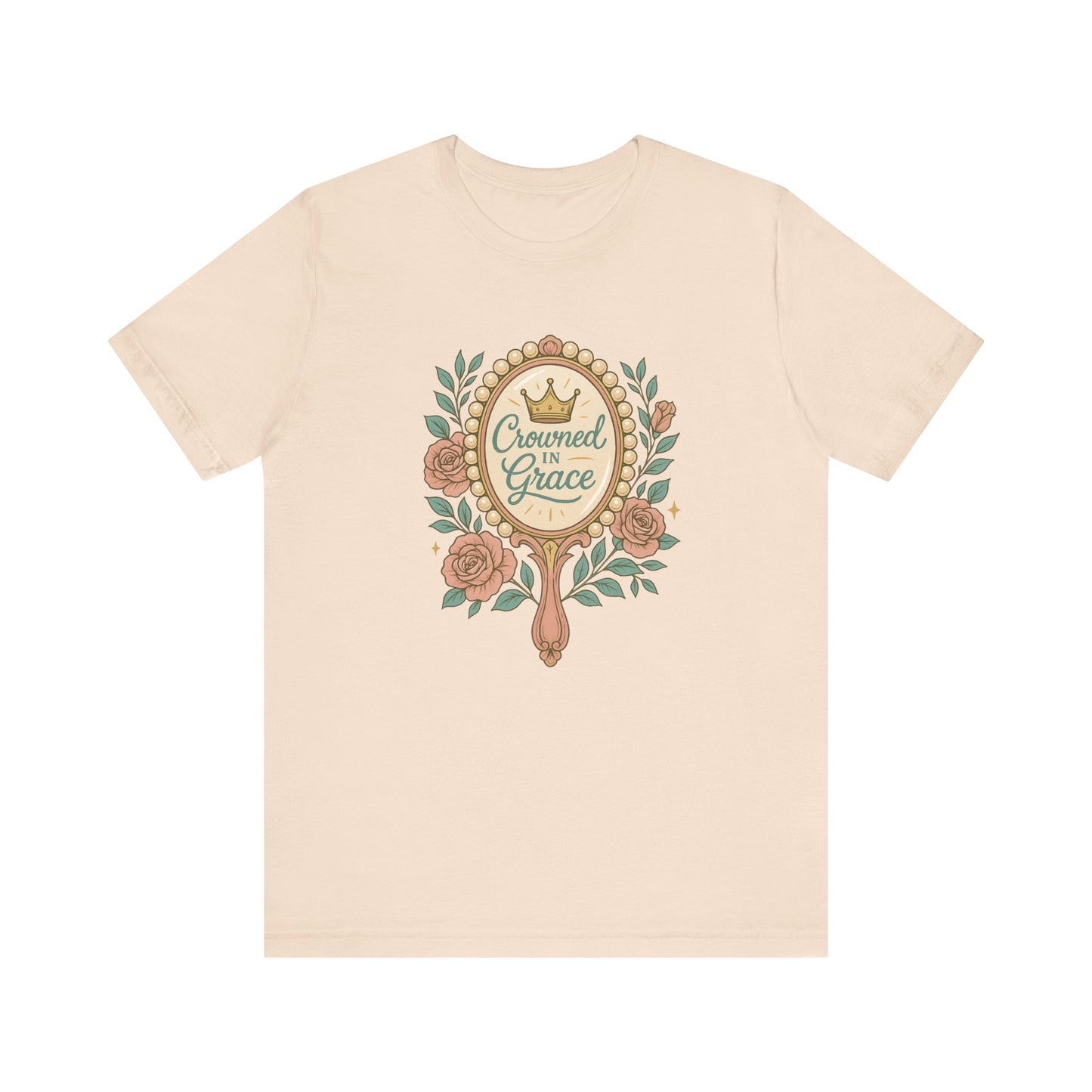 Crowned in Grace Tee, Inspirational T-Shirt, Gift for Her, Motivational Short Sleeve, Perfect for Celebrations