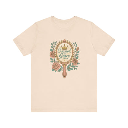 Crowned in Grace Tee, Inspirational T-Shirt, Gift for Her, Motivational Short Sleeve, Perfect for Celebrations