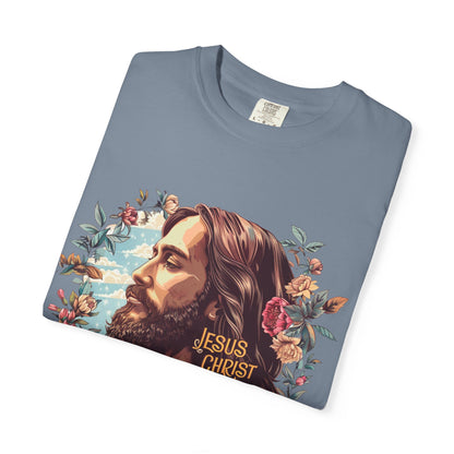 Garment-Dyed T-shirt featuring Jesus Christ Design, Spiritual Gift, Faith-Based Apparel, Casual Wear, Christian T-shirt, Religious Decor