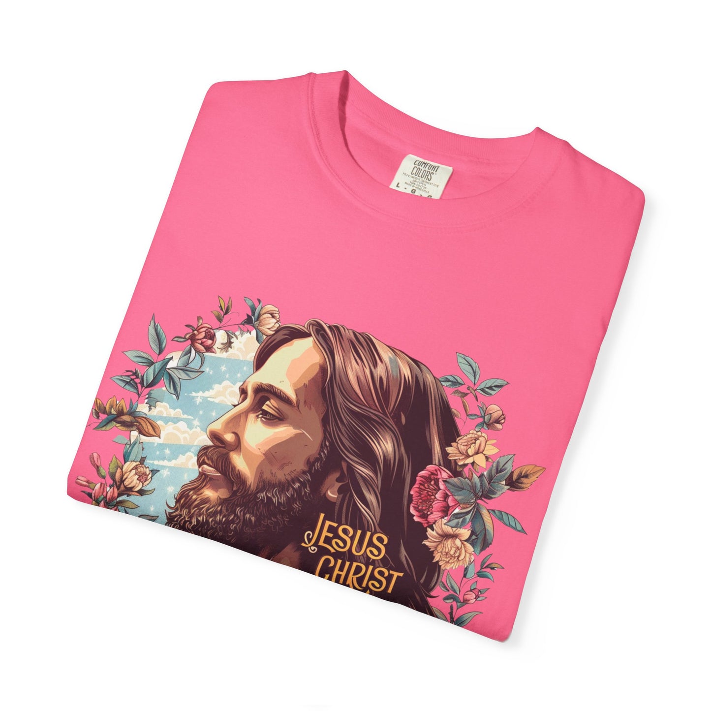 Garment-Dyed T-shirt featuring Jesus Christ Design, Spiritual Gift, Faith-Based Apparel, Casual Wear, Christian T-shirt, Religious Decor