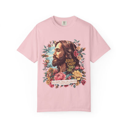 Garment-Dyed T-shirt featuring Jesus Christ Design, Spiritual Gift, Faith-Based Apparel, Casual Wear, Christian T-shirt, Religious Decor