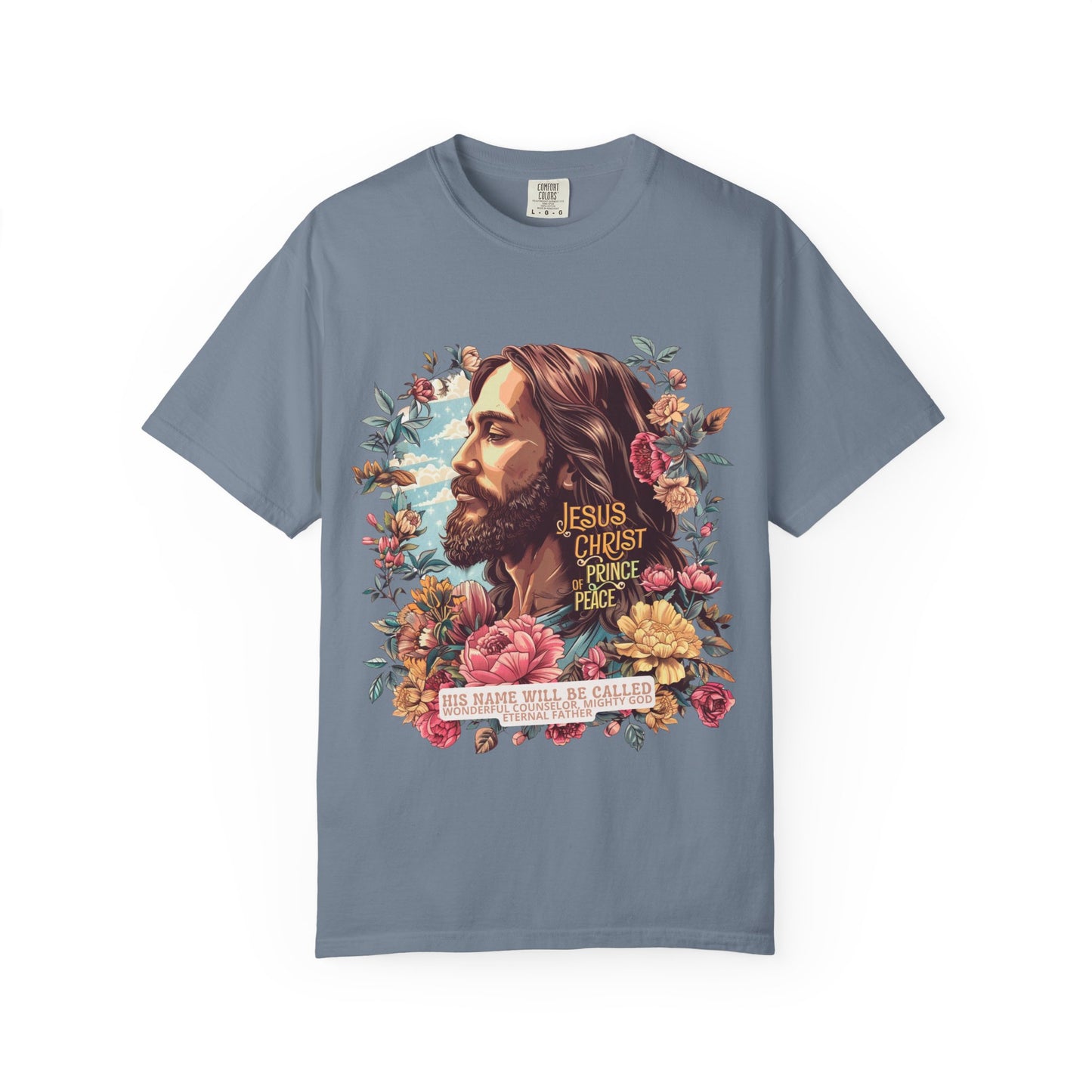 Garment-Dyed T-shirt featuring Jesus Christ Design, Spiritual Gift, Faith-Based Apparel, Casual Wear, Christian T-shirt, Religious Decor