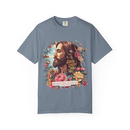 Garment-Dyed T-shirt featuring Jesus Christ Design, Spiritual Gift, Faith-Based Apparel, Casual Wear, Christian T-shirt, Religious Decor