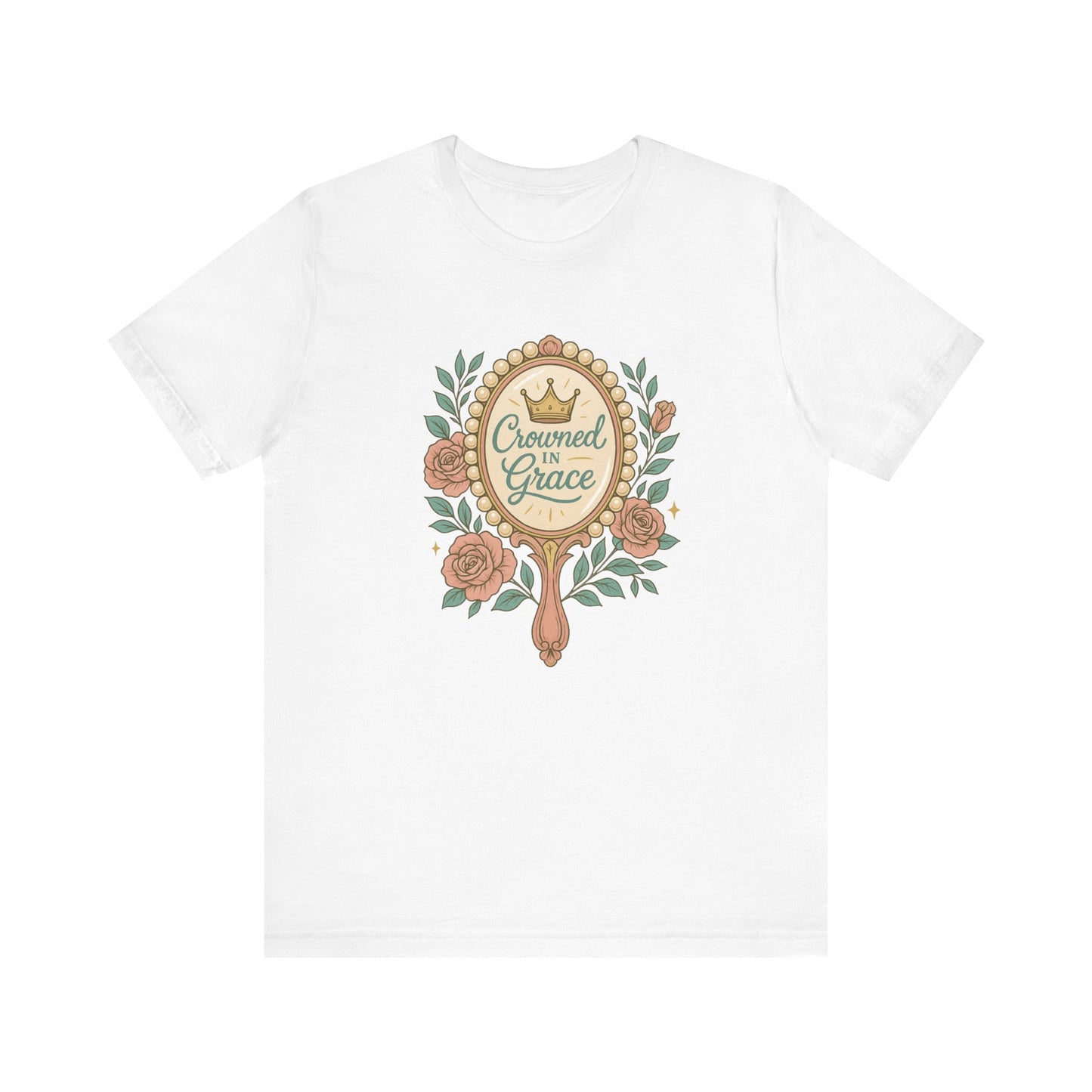 Crowned in Grace Tee, Inspirational T-Shirt, Gift for Her, Motivational Short Sleeve, Perfect for Celebrations