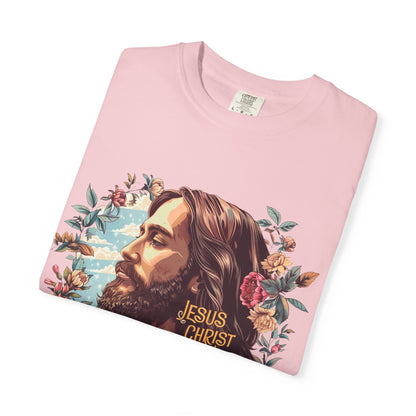 Garment-Dyed T-shirt featuring Jesus Christ Design, Spiritual Gift, Faith-Based Apparel, Casual Wear, Christian T-shirt, Religious Decor