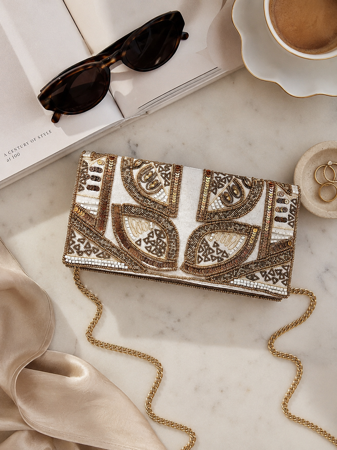Golden Tapestry Clutch