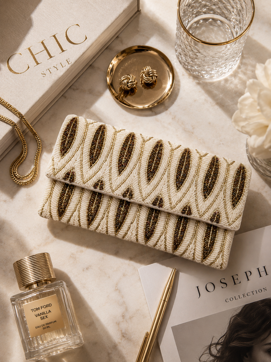 Antique Plume Clutch