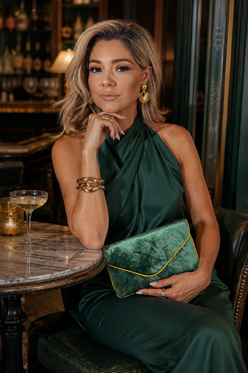 Velvet Moss Clutch