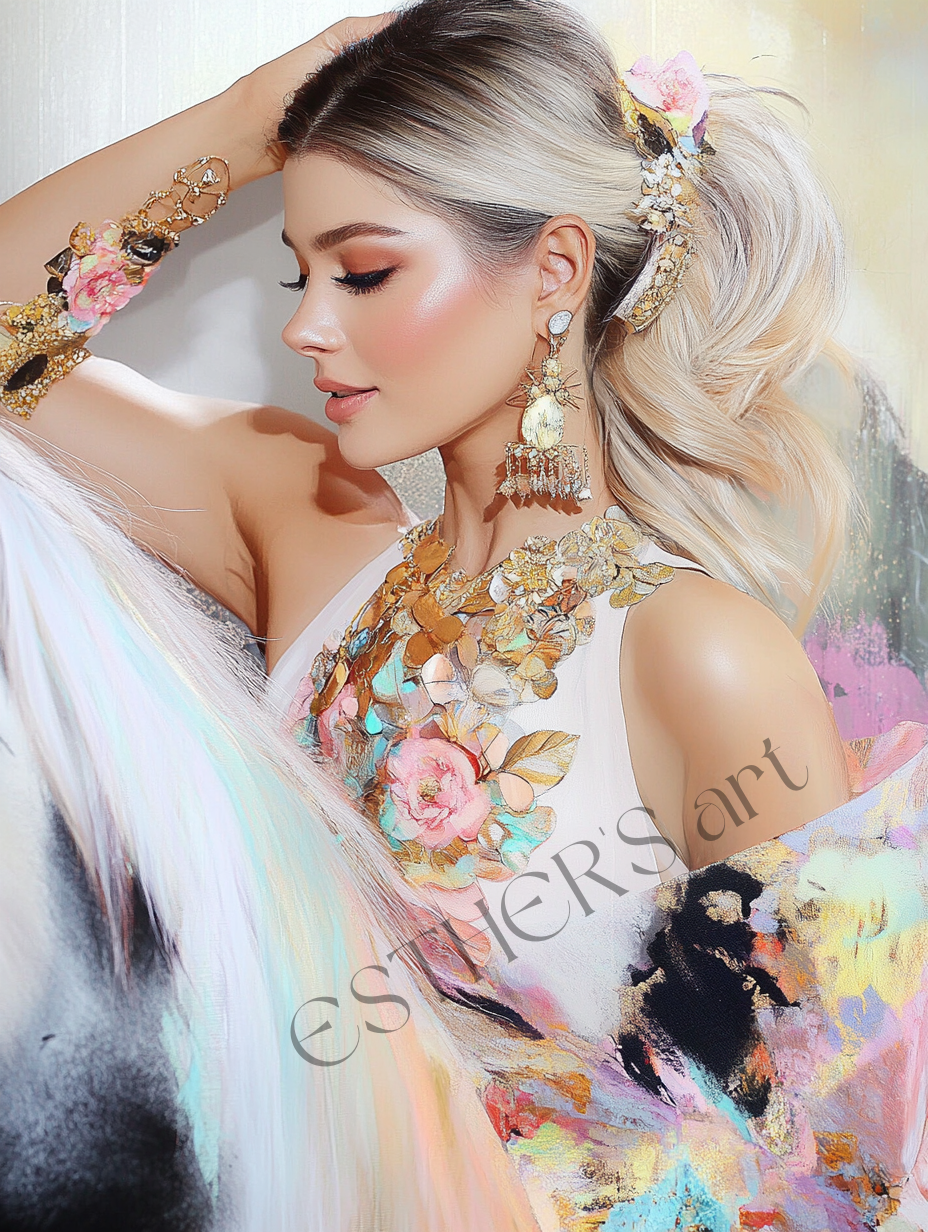 Floral Horse Fashion Girl