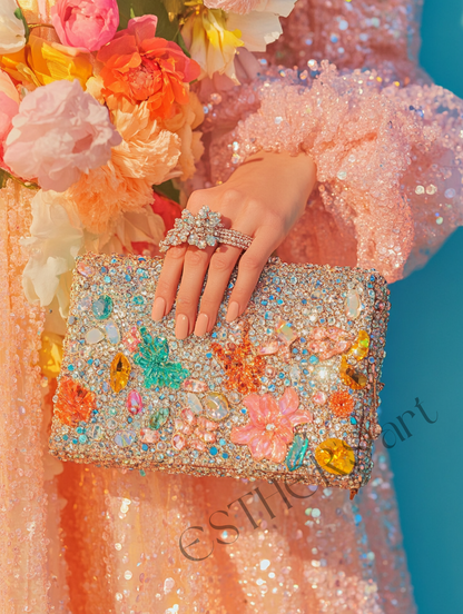 Floral Glam Statement Clutch