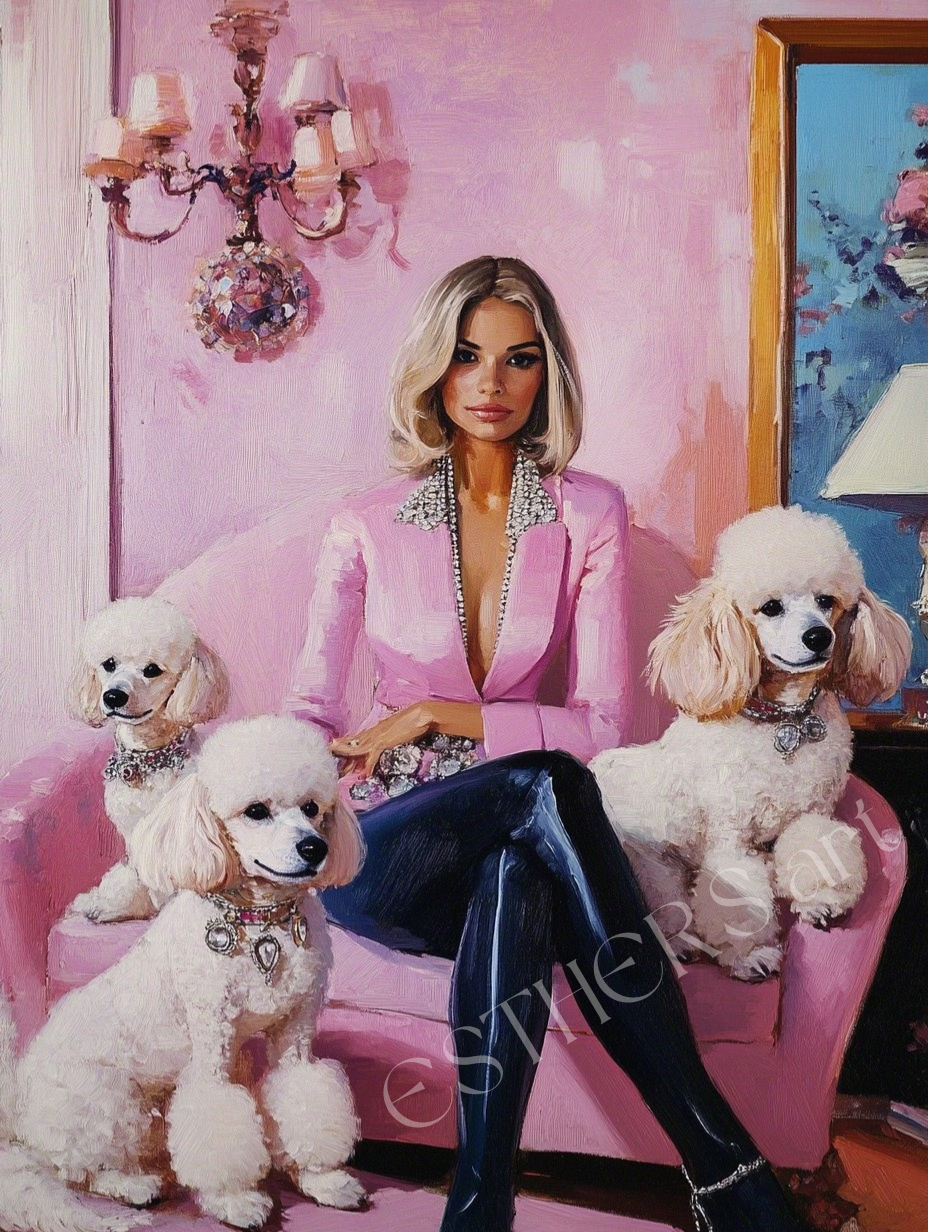 Pink Poodle Fashion Girl