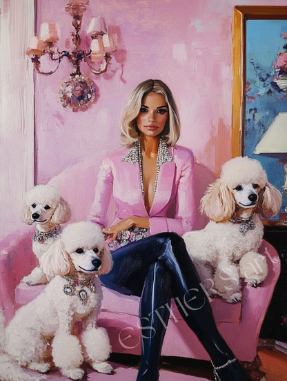Pink Poodle Fashion Girl