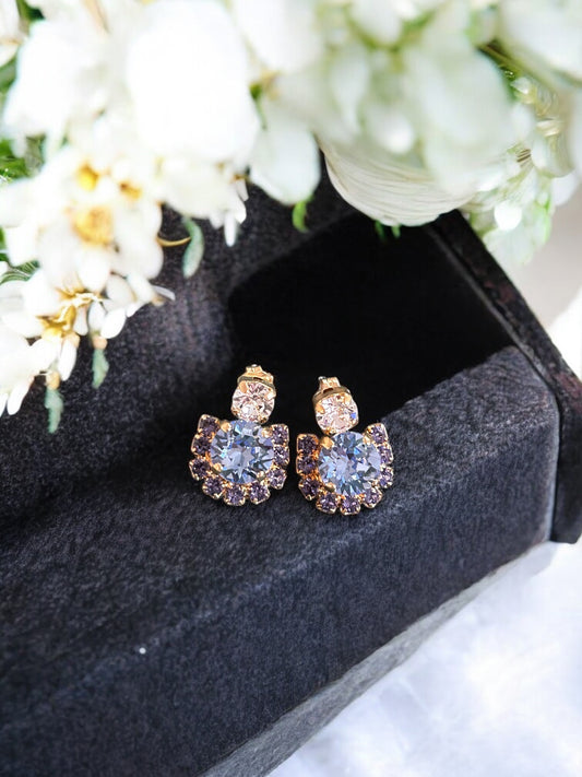 Blue Swarovski Crystal Stud Earrings