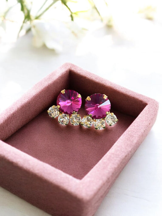 Violet Swarovski Crystal Stud Earrings