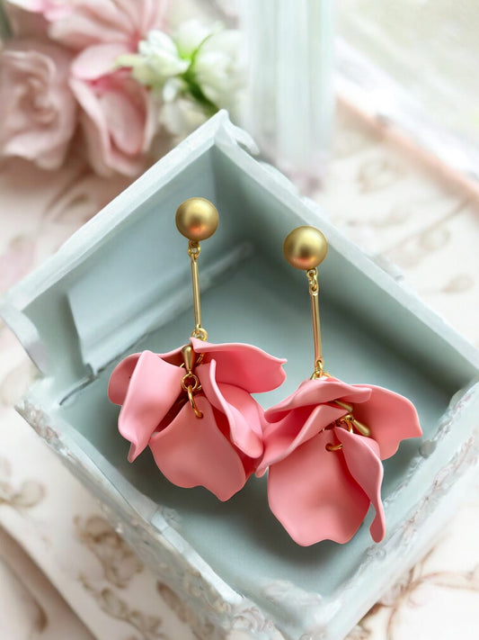 Flower Petal Resin Drop Earrings
