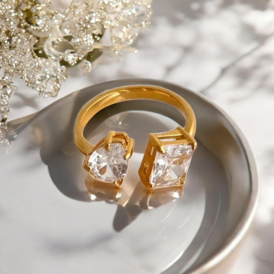 Winslet Double Crystal Statement Ring