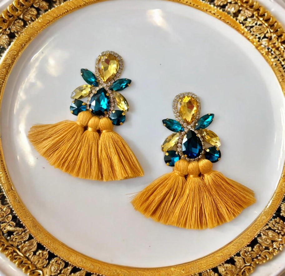 The Marisol Earrings — Golden Peacock