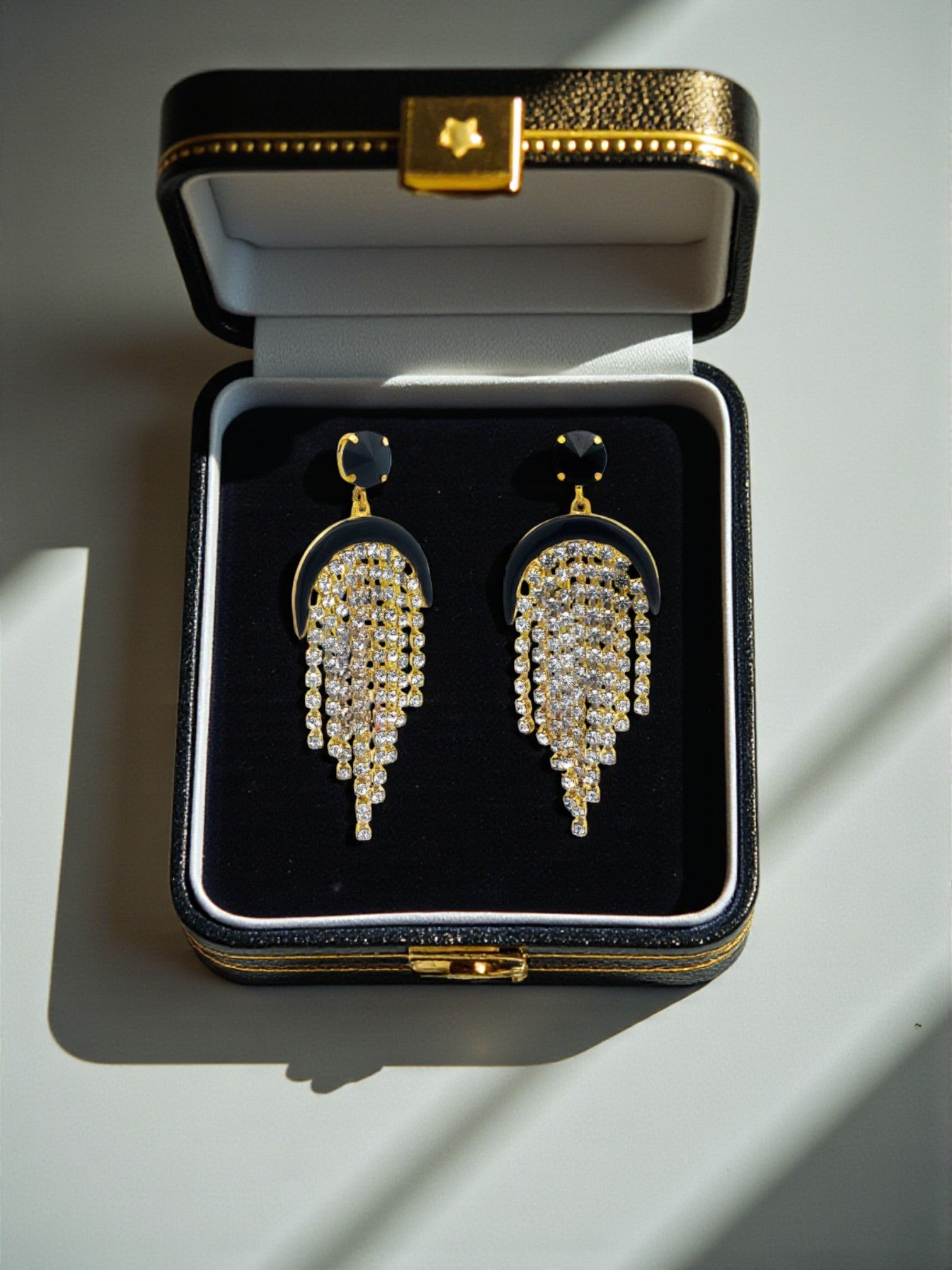 Midnight Cascade Fringe Earrings