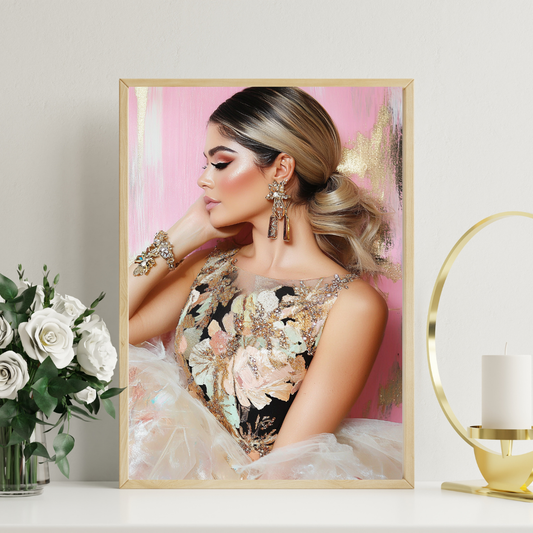 Glamorous Floral Fashion Girl