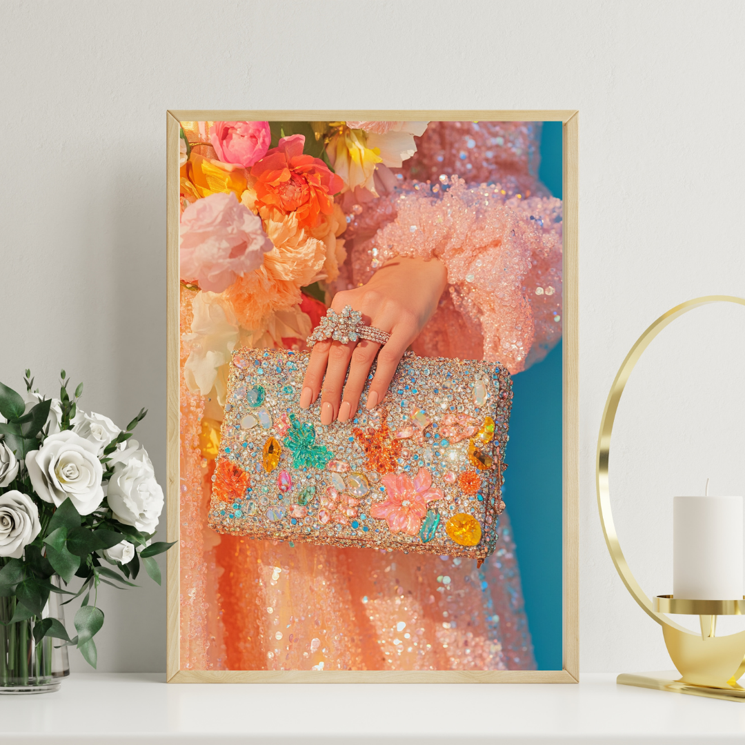 Floral Glam Statement Clutch