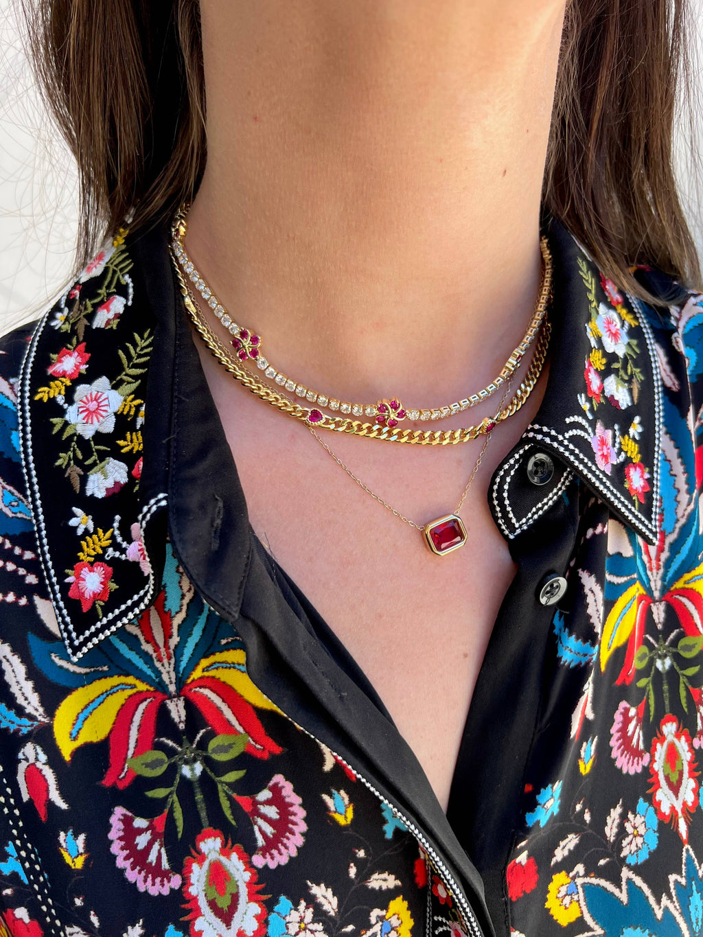 The Émeraude Fleur Tennis Necklace