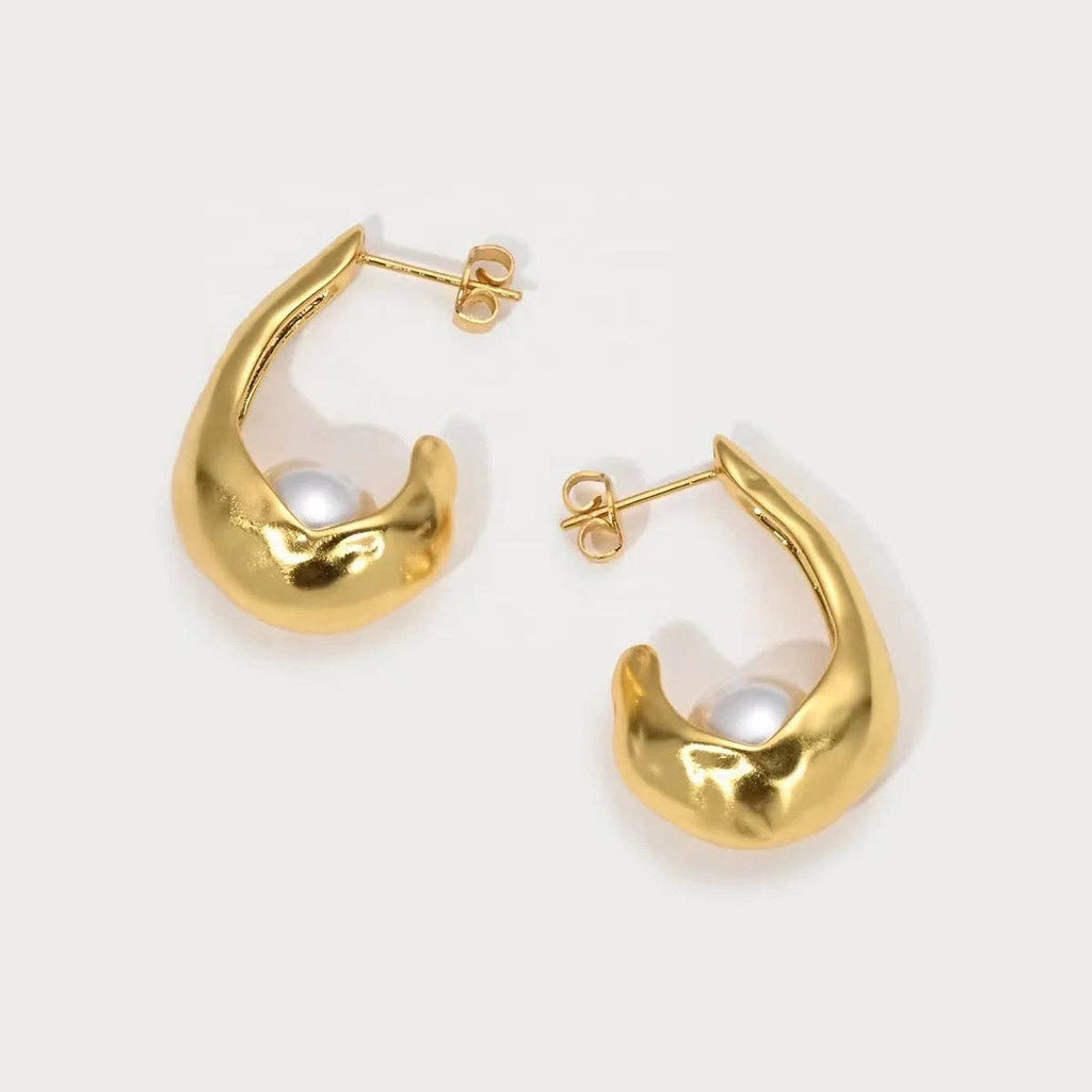 The Lucent Pearl Hoops