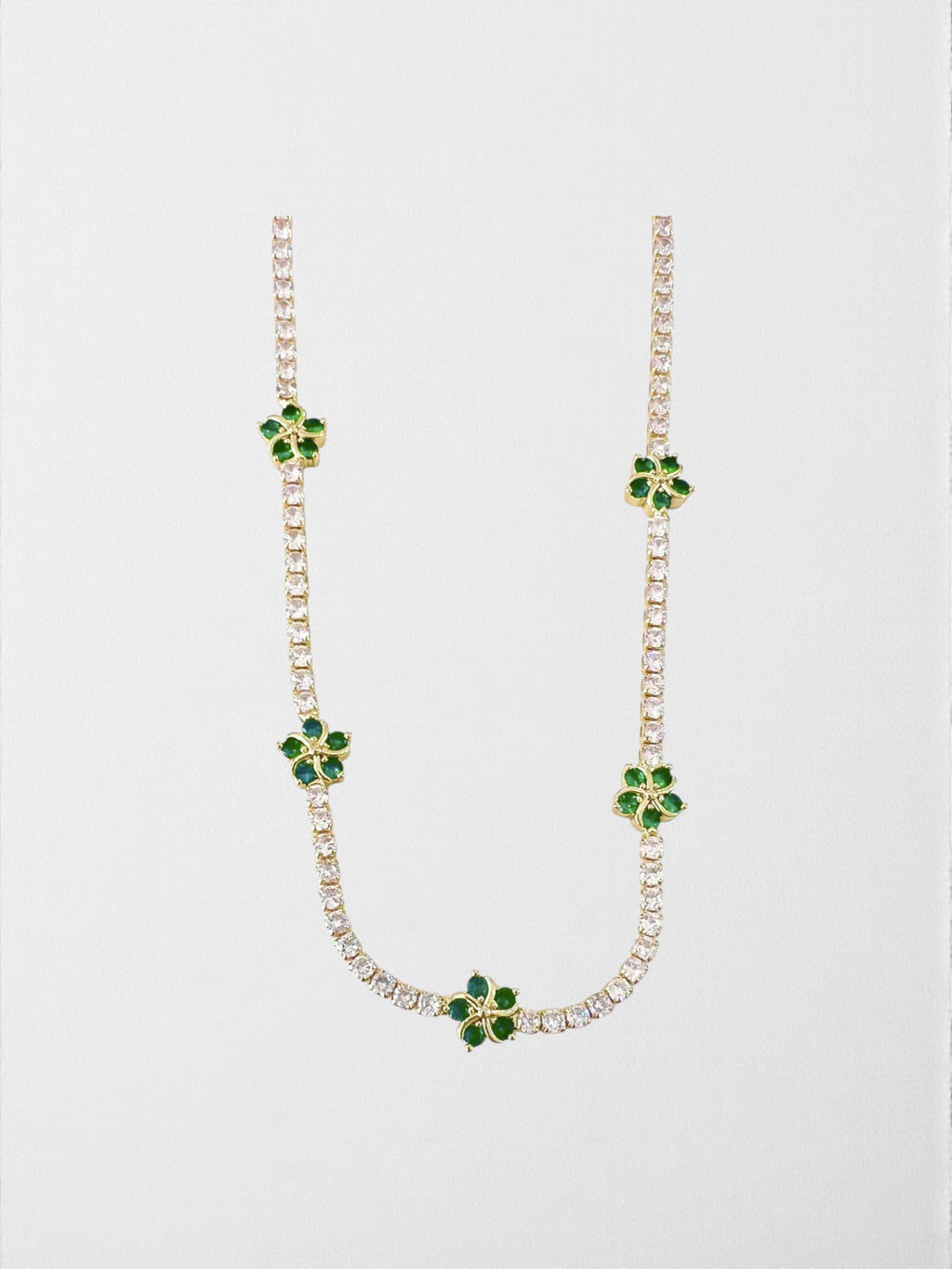 The Émeraude Fleur Tennis Necklace