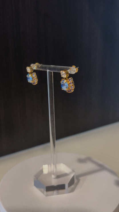 Blue Swarovski Crystal Stud Earrings