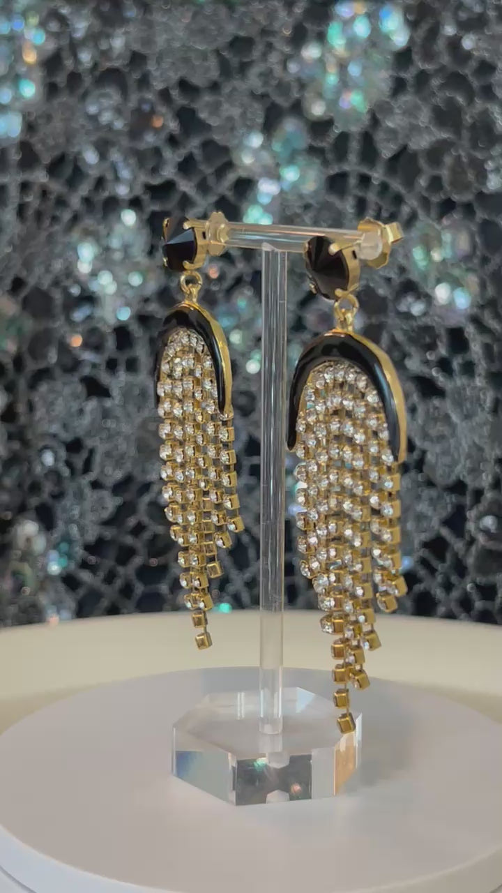 Midnight Cascade Fringe Earrings