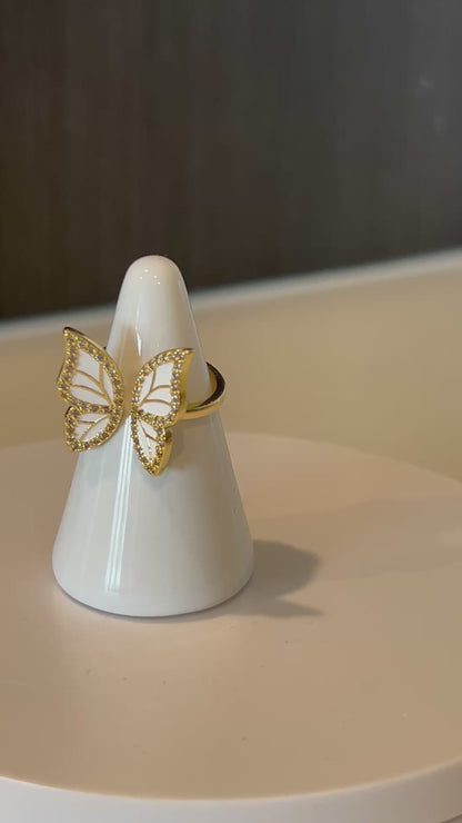 Enamel Butterfly Ring