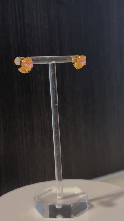 Peach Swarovski Crystal Stud Earrings