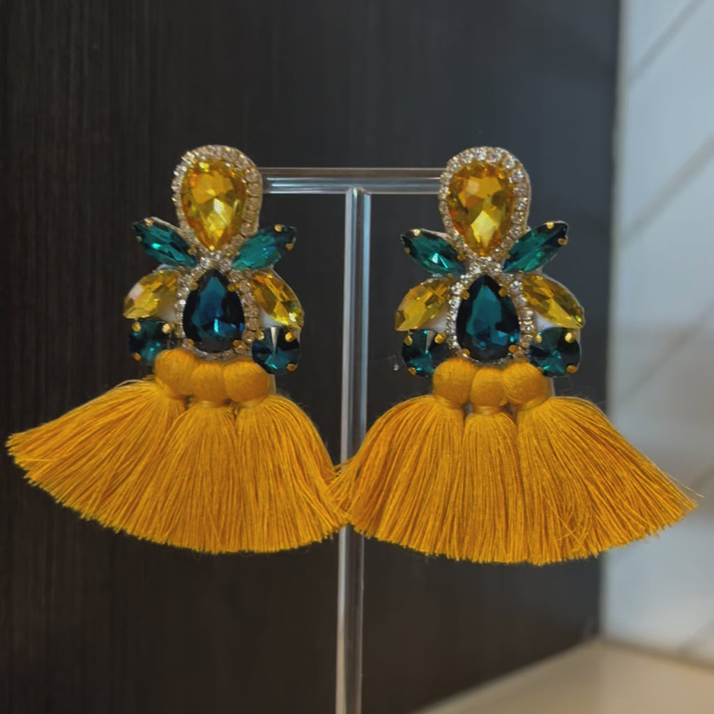The Marisol Earrings — Golden Peacock