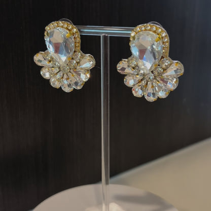 Neutral Crystal Rhinestone Earrings