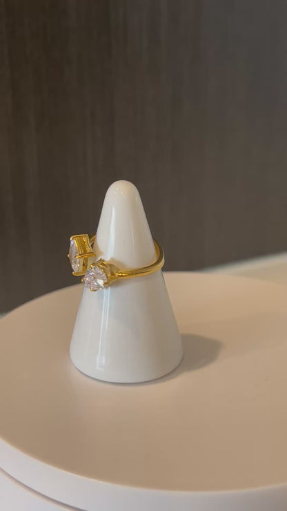 Winslet Double Crystal Statement Ring