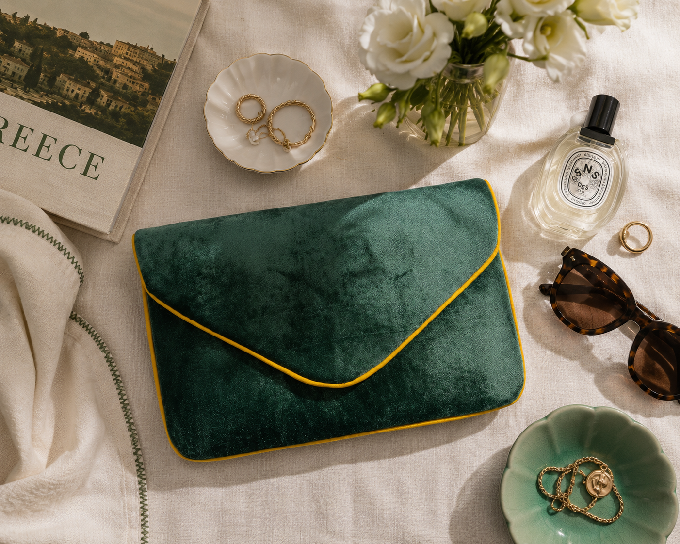 Velvet Moss Clutch